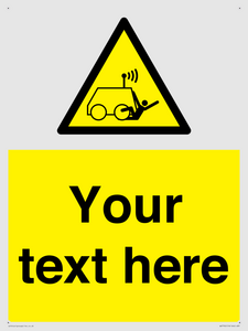 Custom warning run over by operator controlled machine